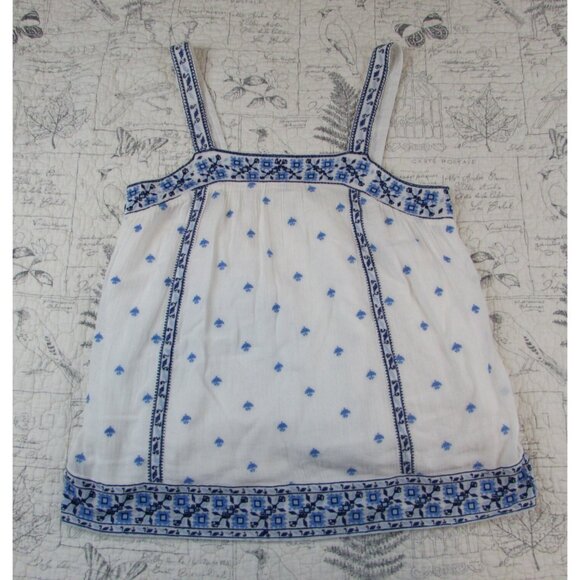 EUC Joie Magali Embroidered Cotton Gauze Lined Tank Top Boho Coastal Sz M - Picture 6 of 8